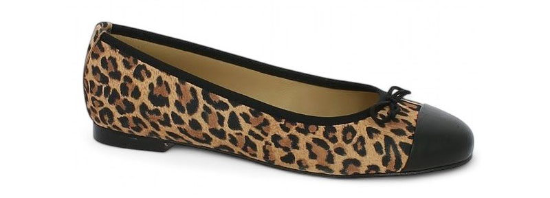 Ballerine grande taille léopard et noir pour femme